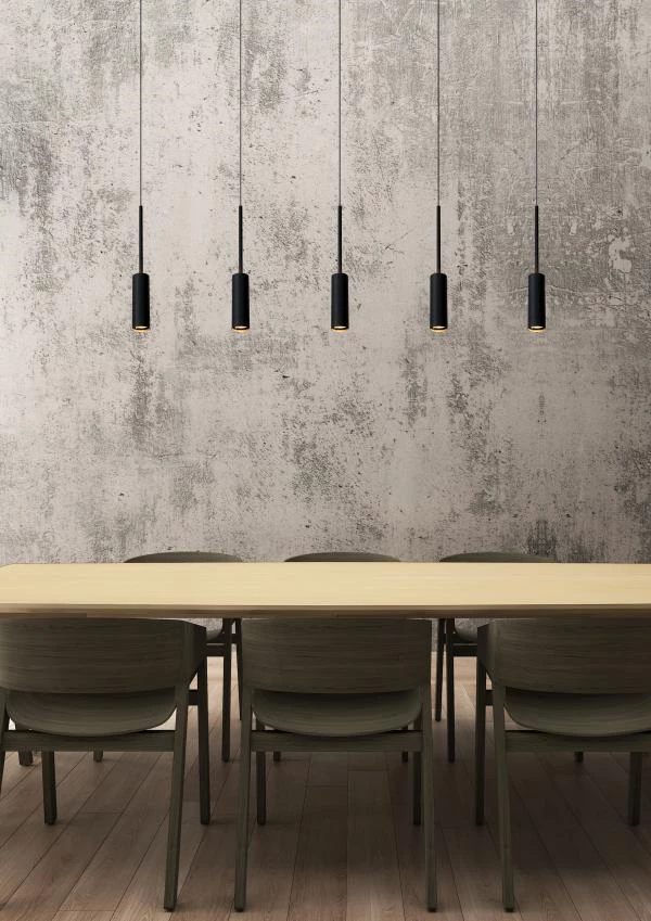 Lucide TUBULE - Pendant light - LED - 5x7W 2700K - Black - ambiance 1